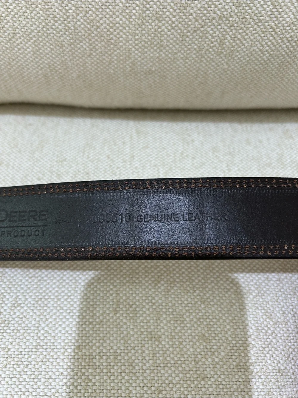 John Deere Men’s Brown Embossed Leather Belt Silver Buckle Size 38-40 Western